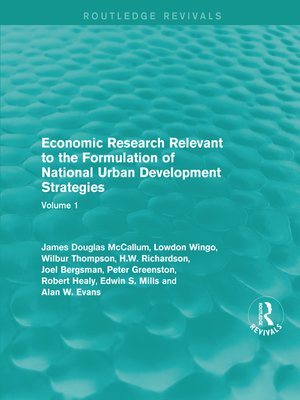 cover image of Economic Research Relevant to the Formulation of National Urban Development Strategies